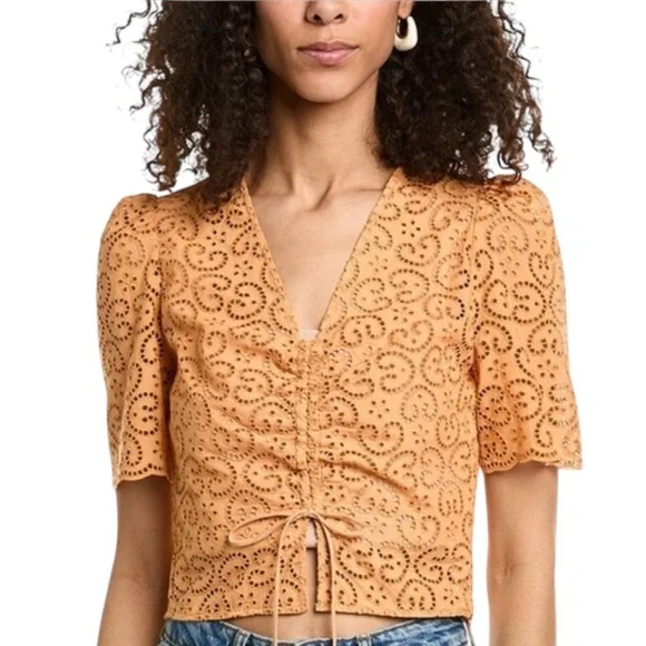 SANDRO LIVIO BRODERIE ANGLAISE TOP SIZE MEDIUM